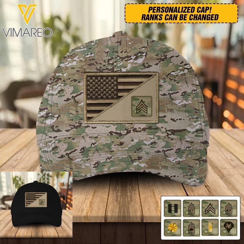 DH Personalized U.S Soldier Camo Peaked Cap Printed DT1304