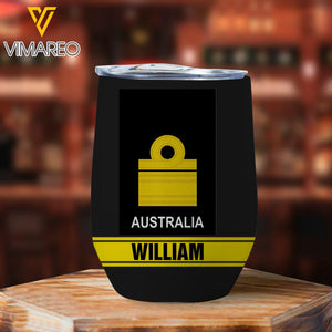 Personalized Australian Soldier Wine Tumbler Printed 22APR-MQ13