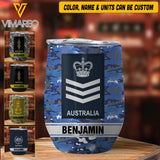 Personalized Australian Soldier Wine Tumbler Printed 22APR-MQ13