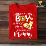 PERSONALIZED THERE IS THIS DOG BOY OR GIRL STOLE MY HEART TSHIRT QTDT1404