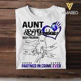 Personalized Auntie and Niece or Nephew Partner In Crime Tshirt QTDT1604