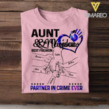 Personalized Auntie and Niece or Nephew Partner In Crime Tshirt QTDT1604