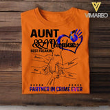 Personalized Auntie and Niece or Nephew Partner In Crime Tshirt QTDT1604