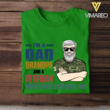 Personalized Canadian Veterans Dad Grandpa Tshirt Printed 22APR-LN15