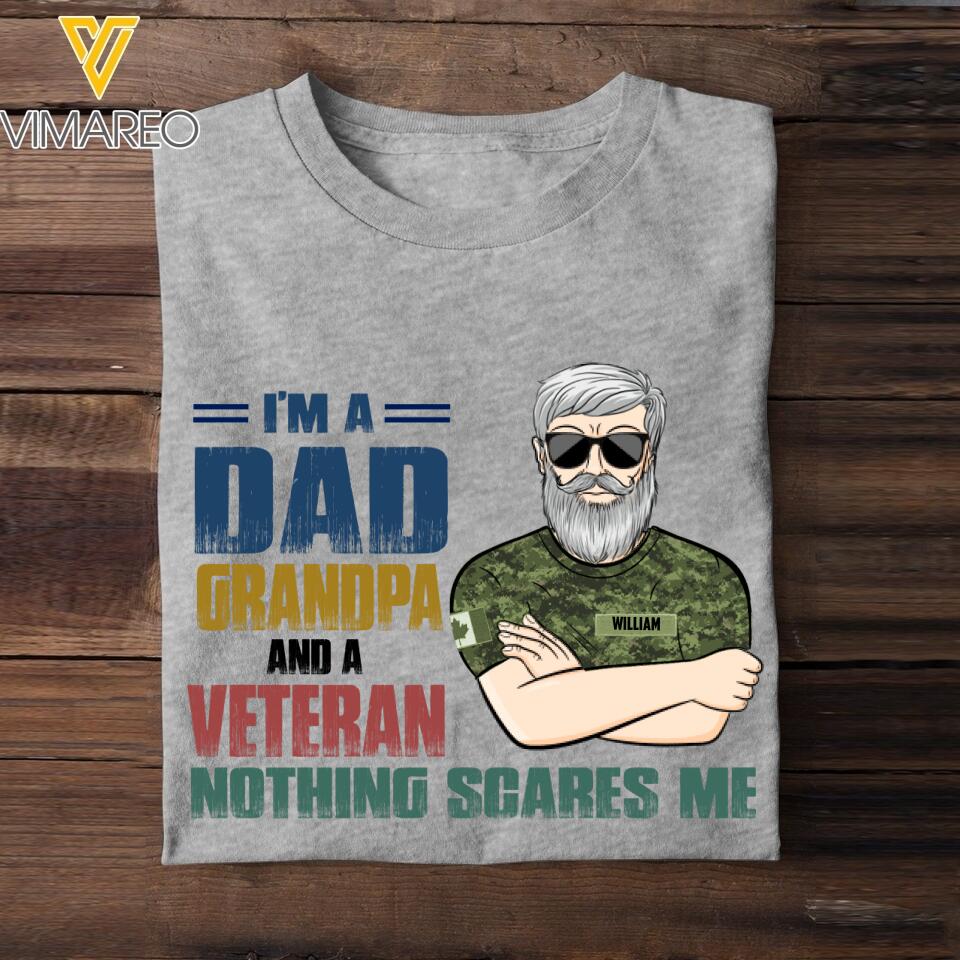 Personalized Canadian Veterans Dad Grandpa Tshirt Printed 22APR-LN15