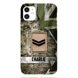 DH Personalized British Soldier Phone Case Printed HQ1804