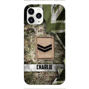 DH Personalized British Soldier Phone Case Printed HQ1804