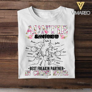 PERSONALIZED AUNTIE NEPHEW OR NIECE BEST FREAKIN PARTNER IN CRIME EVER TSHIRT QTDT1904