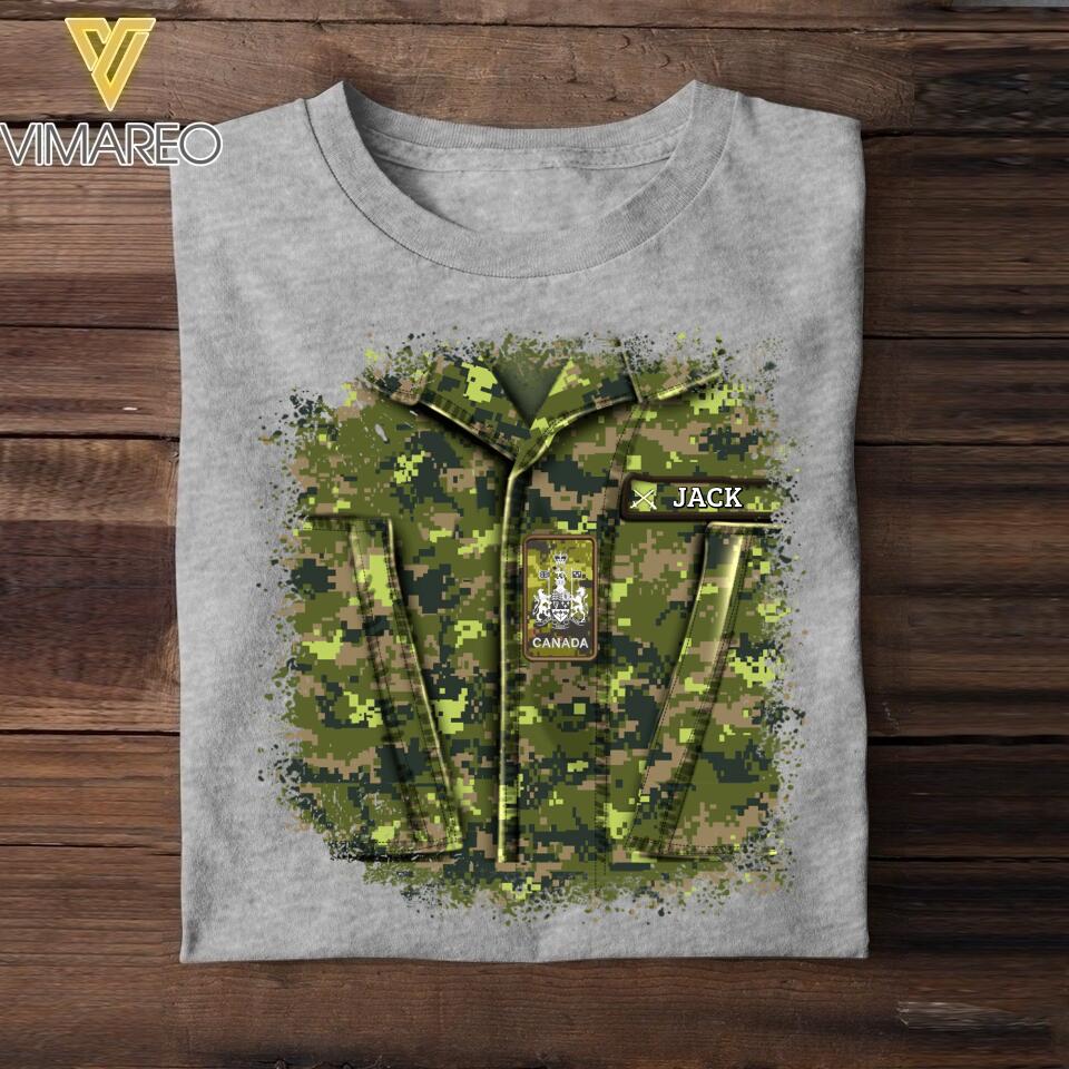 Personalized Canadian Soldier Tshit Printed 22APR-DT20
