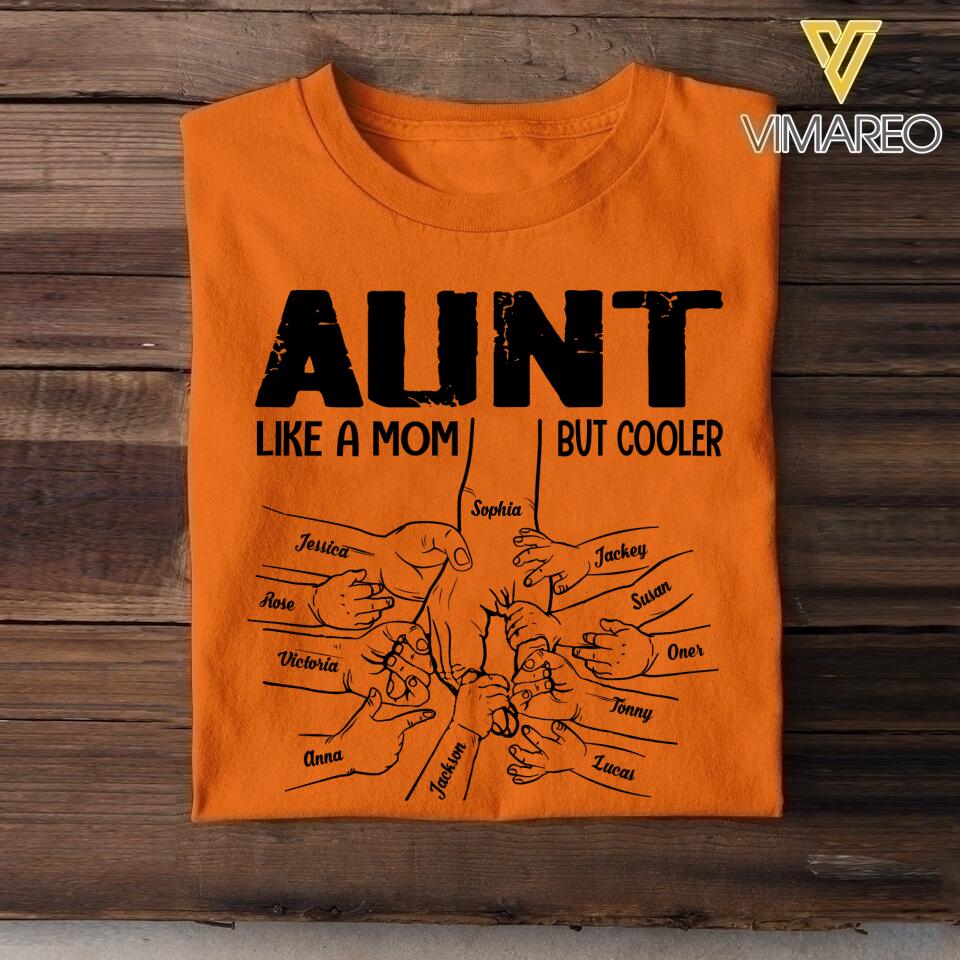 Personalized Aunt Like a Mom But Cooler Tshirt QTVQ1804