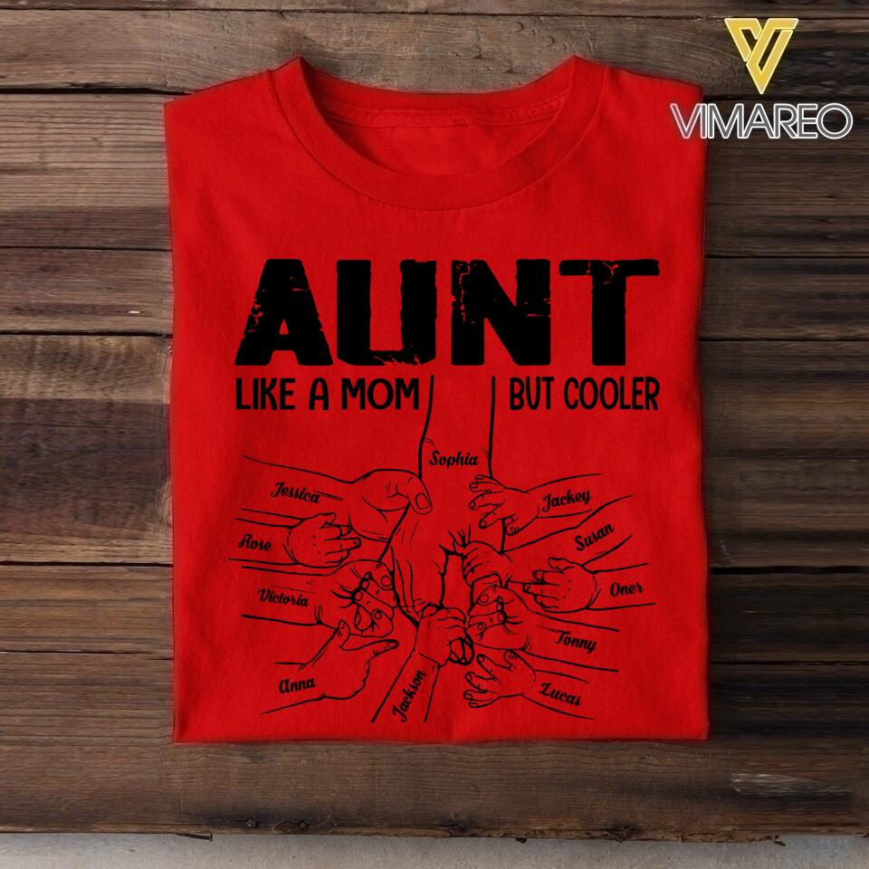 Personalized Aunt Like a Mom But Cooler Tshirt QTVQ1804