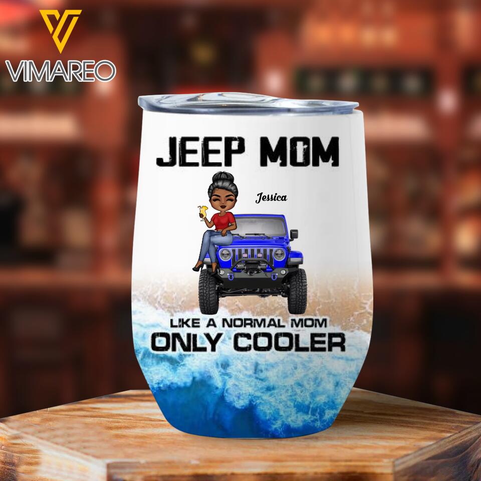DH Personalized Jeep Mom Wine Tumbler Printed HQ214