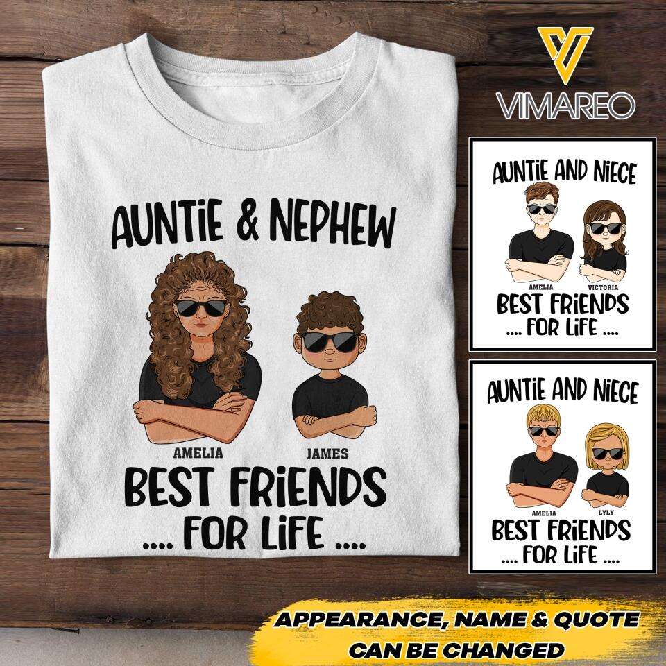 Personalized Auntie & Kid Tshirt Printed 22APR-HC23