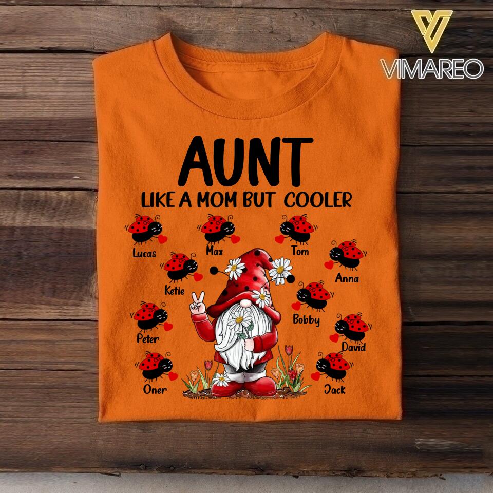 Personalized Aunt Like A Mom But Cooler Tshirt Printed 22APR-DT26