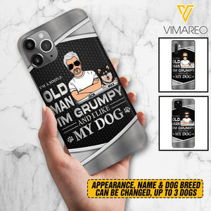 Personalized Simple Grumpy Old Man And Dog Phone Case Printed 22APR-HC26