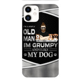 Personalized Simple Grumpy Old Man And Dog Phone Case Printed 22APR-HC26