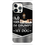 Personalized Simple Grumpy Old Man And Dog Phone Case Printed 22APR-HC26