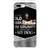 Personalized Simple Grumpy Old Man And Dog Phone Case Printed 22APR-HC26