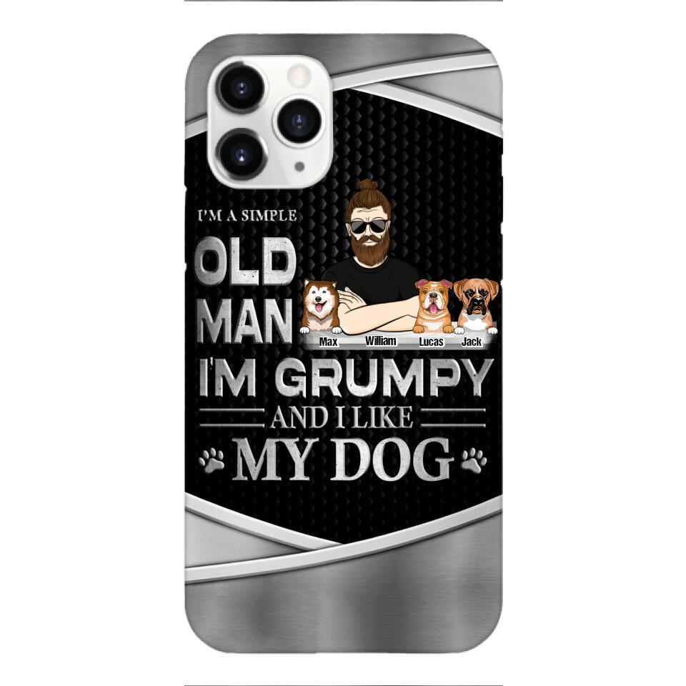 Personalized Simple Grumpy Old Man And Dog Phone Case Printed 22APR-HC26