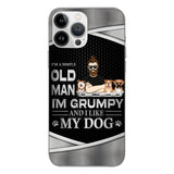 Personalized Simple Grumpy Old Man And Dog Phone Case Printed 22APR-HC26