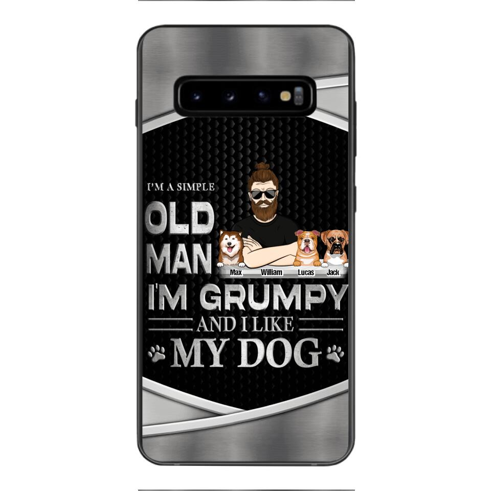 Personalized Simple Grumpy Old Man And Dog Phone Case Printed 22APR-HC26