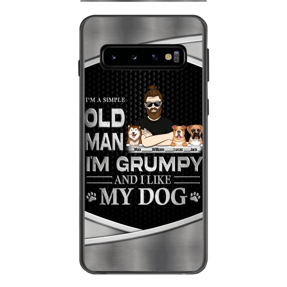 Personalized Simple Grumpy Old Man And Dog Phone Case Printed 22APR-HC26