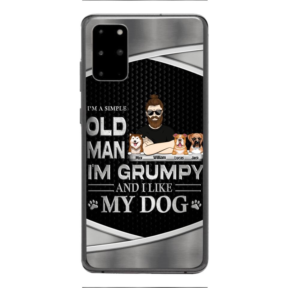 Personalized Simple Grumpy Old Man And Dog Phone Case Printed 22APR-HC26