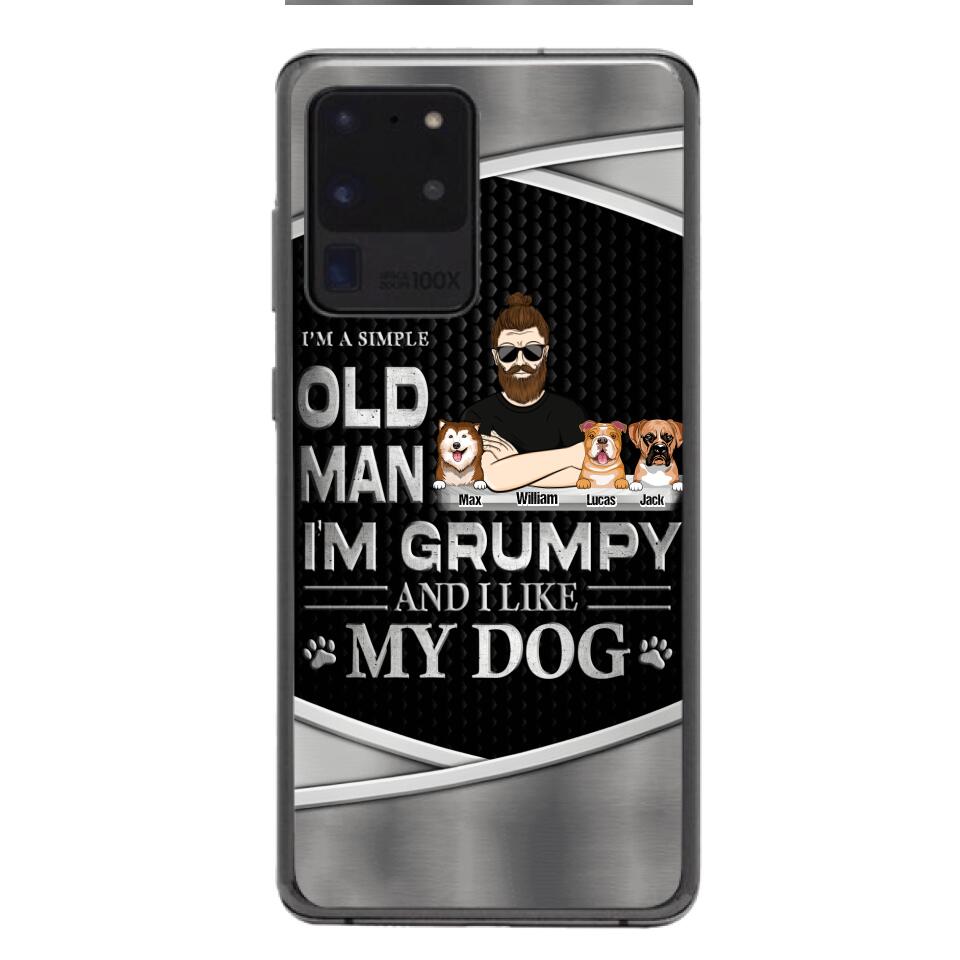 Personalized Simple Grumpy Old Man And Dog Phone Case Printed 22APR-HC26