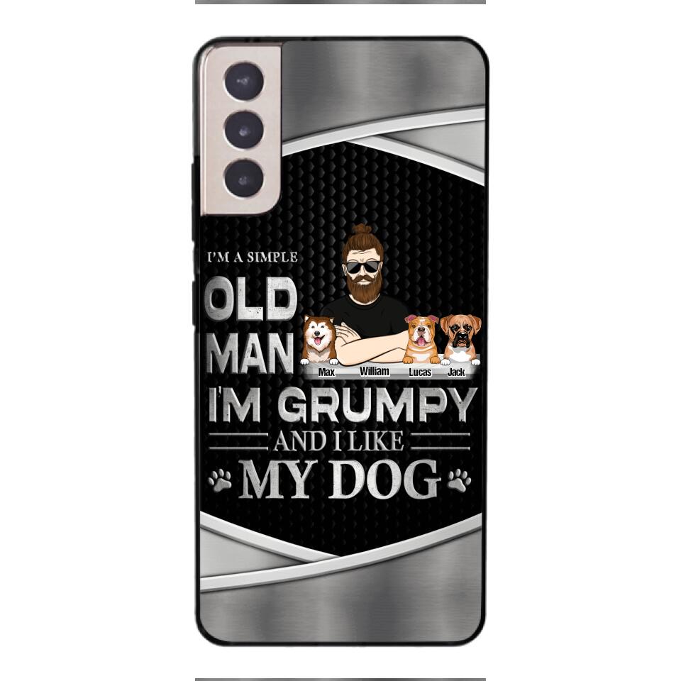 Personalized Simple Grumpy Old Man And Dog Phone Case Printed 22APR-HC26