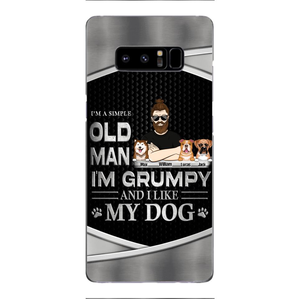 Personalized Simple Grumpy Old Man And Dog Phone Case Printed 22APR-HC26