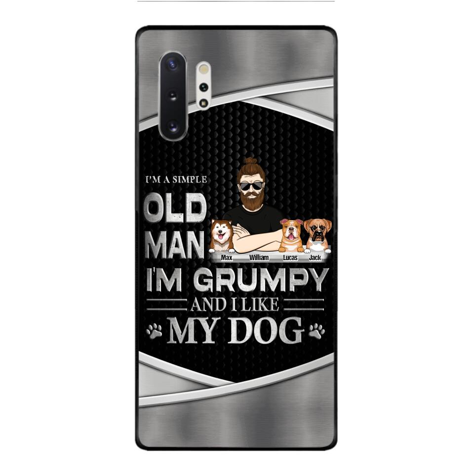 Personalized Simple Grumpy Old Man And Dog Phone Case Printed 22APR-HC26