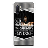 Personalized Simple Grumpy Old Man And Dog Phone Case Printed 22APR-HC26