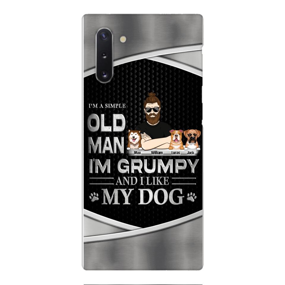 Personalized Simple Grumpy Old Man And Dog Phone Case Printed 22APR-HC26
