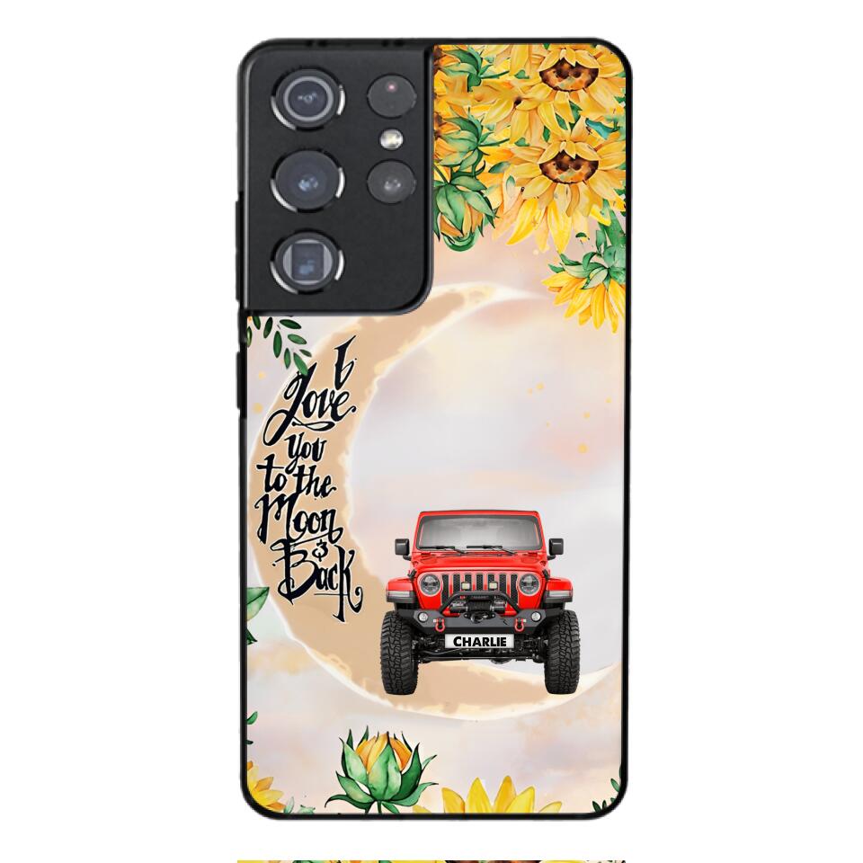 Personalized Jeep Sunflower Phone Case Printed 22APR-HC27