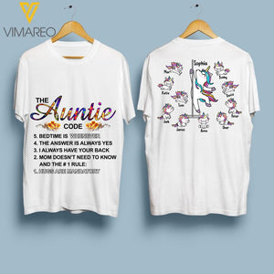 DH Personalized Auntie Kid Tshirt Printed DT2704