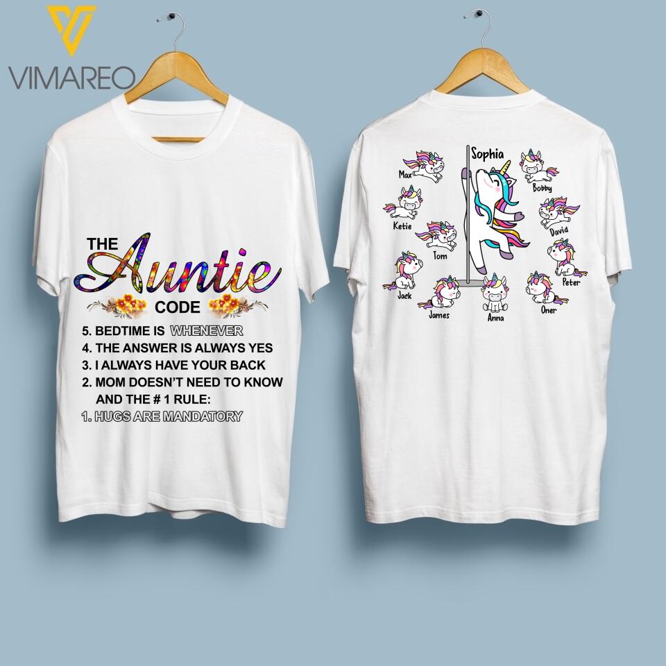 DH Personalized Auntie Kid Tshirt Printed DT2704