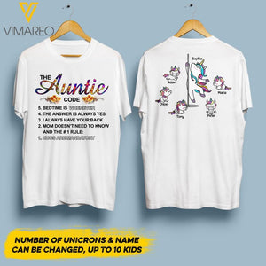 DH Personalized Auntie Kid Tshirt Printed DT2704