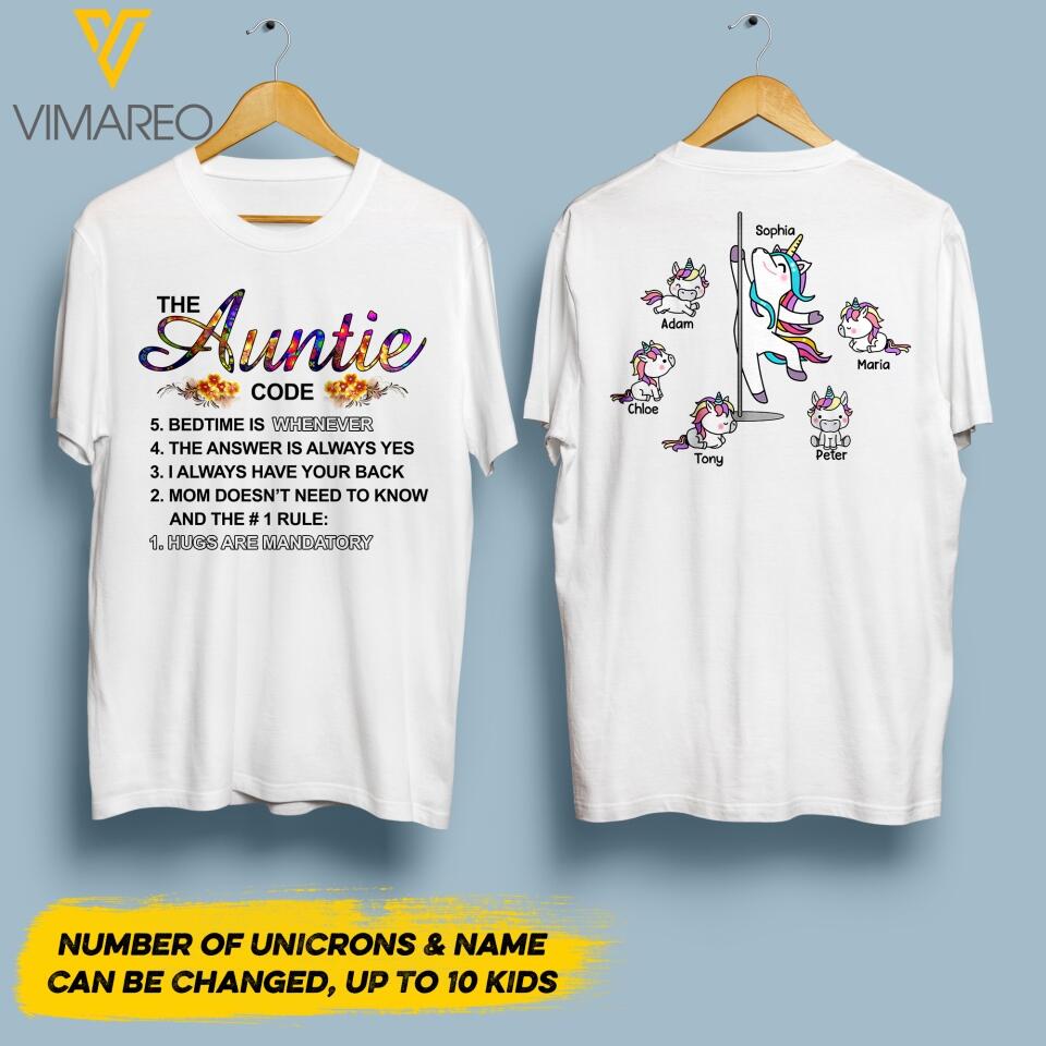DH Personalized Auntie Kid Tshirt Printed DT2704