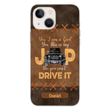 Personalized Jeep Girl Leather Print Phonecase