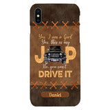 Personalized Jeep Girl Leather Print Phonecase