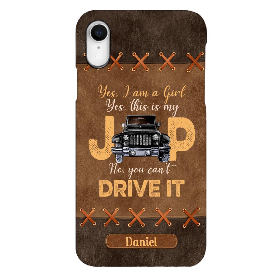 Personalized Jeep Girl Leather Print Phonecase