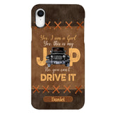 Personalized Jeep Girl Leather Print Phonecase