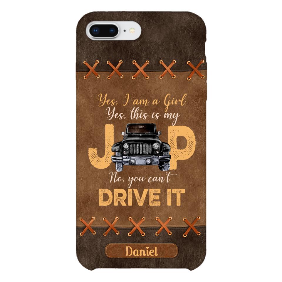 Personalized Jeep Girl Leather Print Phonecase