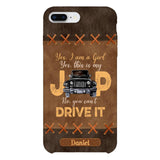 Personalized Jeep Girl Leather Print Phonecase