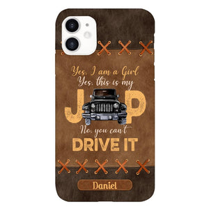 Personalized Jeep Girl Leather Print Phonecase