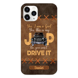 Personalized Jeep Girl Leather Print Phonecase