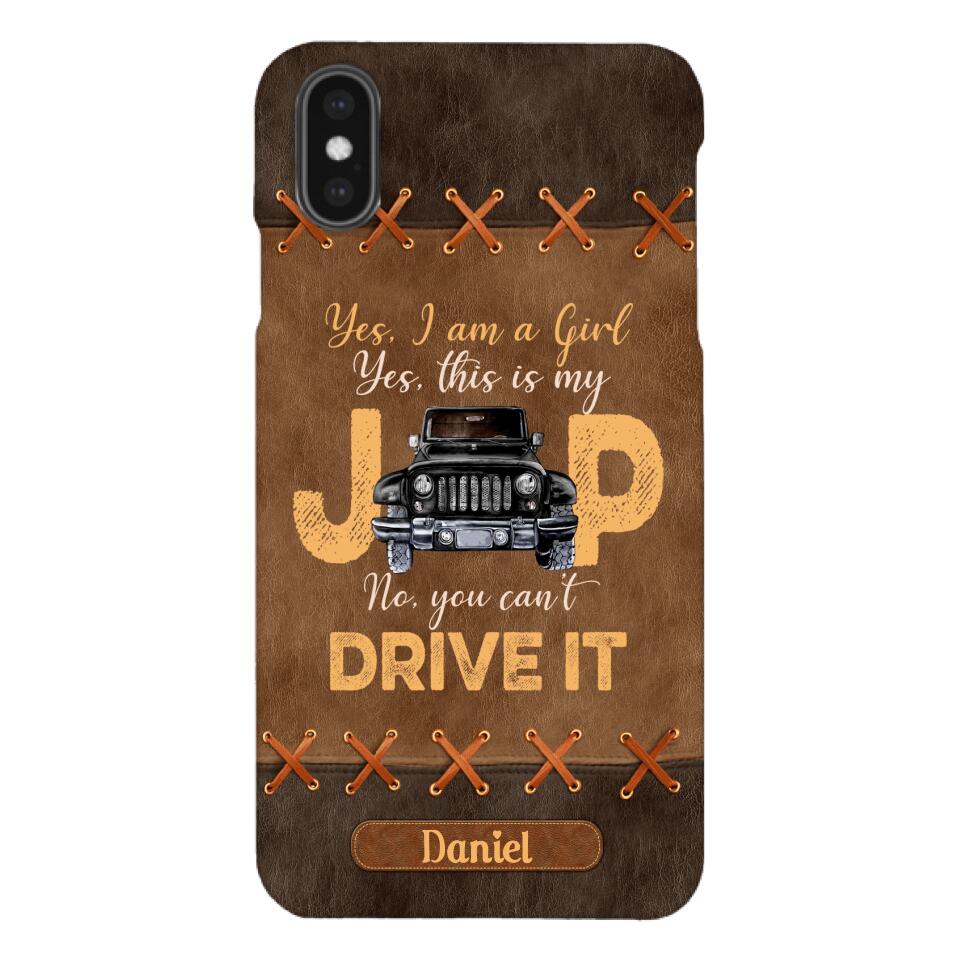 Personalized Jeep Girl Leather Print Phonecase