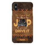 Personalized Jeep Girl Leather Print Phonecase