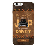 Personalized Jeep Girl Leather Print Phonecase