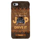 Personalized Jeep Girl Leather Print Phonecase